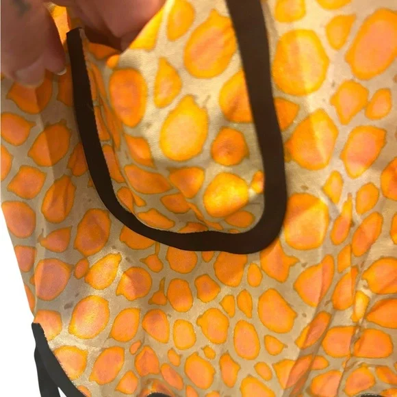 Fendi Tunic Dress Size 40 US 6 Orange Gold Abstract Silk Mod Style Made in Italy - Picture 8 of 16